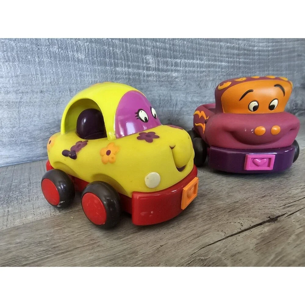 Chunky Cars Pull Back and Go- Just B You Pickup Truck Lot Of 2 Beetle Bug Car